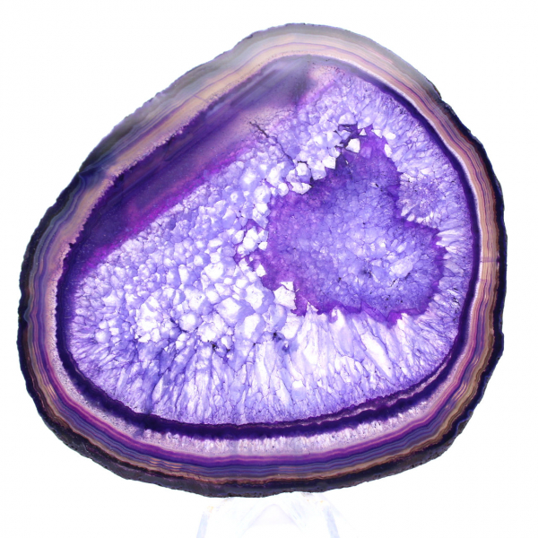 Braziliaanse paarse agaat plaquette: decoratief object