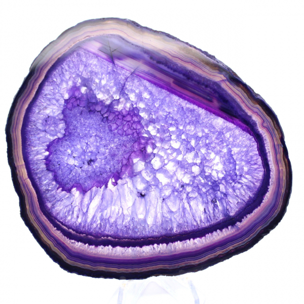 Braziliaanse paarse agaat plaquette: decoratief object