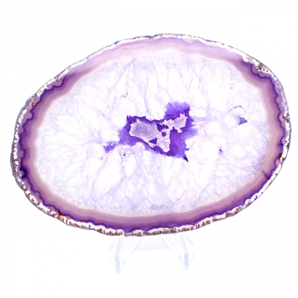 Plakje paarse agaatmineraal - Herkomst: Brazilië