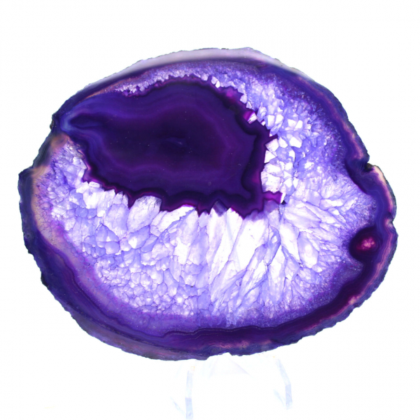 Stenen decoratie: Schijfje paarse Braziliaanse agaat