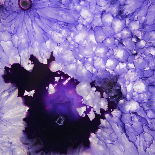 Plakje massieve Braziliaanse agaat, paarse tinten