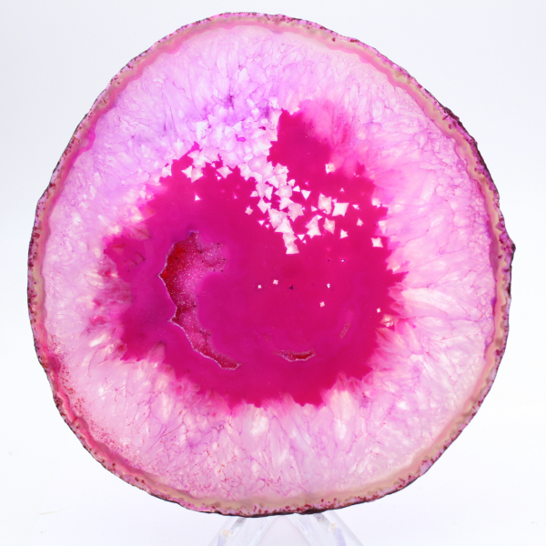 Natuurlijke roze getinte gesneden agaat