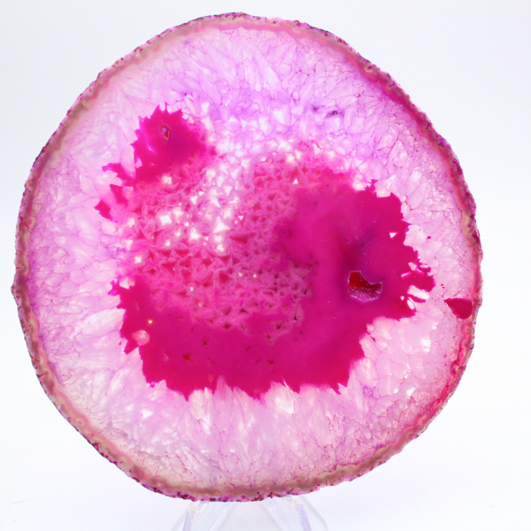 Natuurlijke roze getinte gesneden agaat