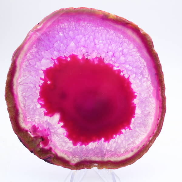 Plakje roze geverfde agaat voor verzameling