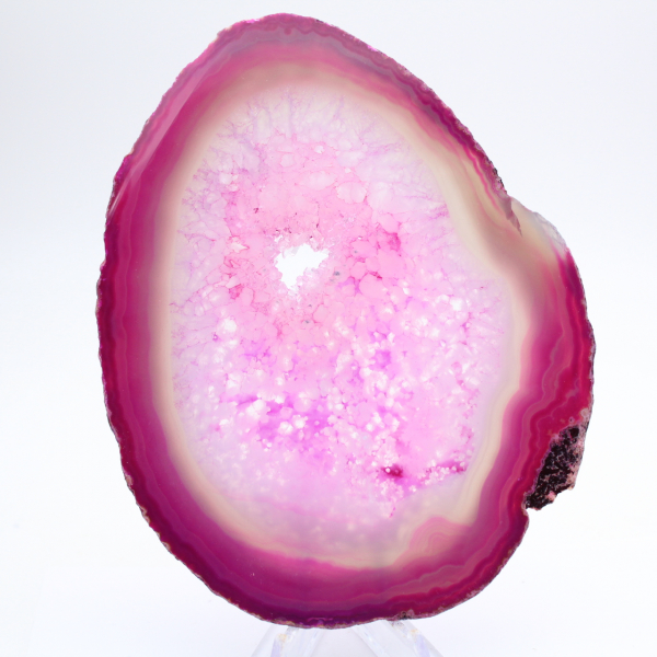 Gepolijste roze getinte Braziliaanse agaat