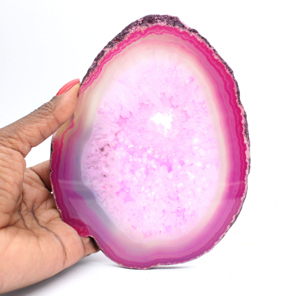 Gepolijste roze getinte Braziliaanse agaat