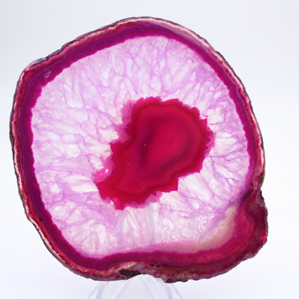 Decoratief schijfje roze getinte agaat