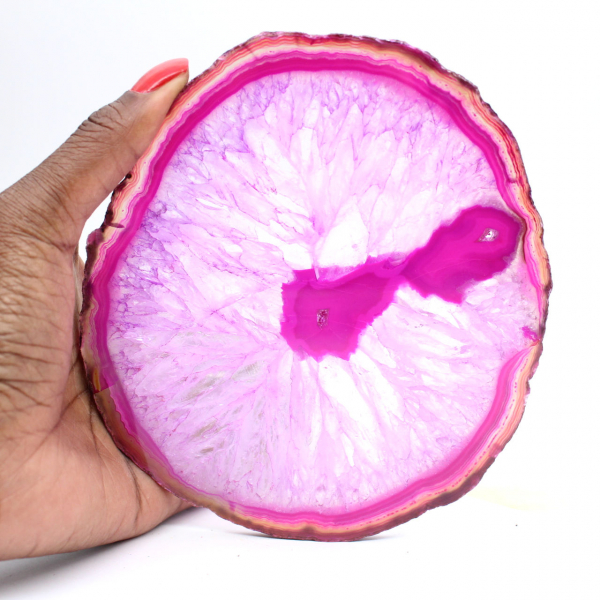 Natuurlijke roze getinte agaatplak