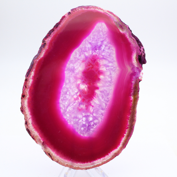 Gepolijste plak roze geverfde agaat