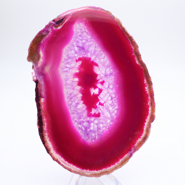 Gepolijste plak roze geverfde agaat