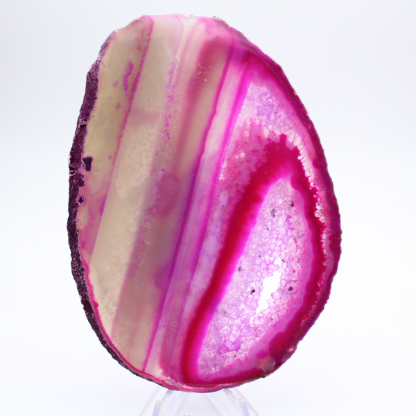 Gepolijste, roze getinte agaatschijfjes