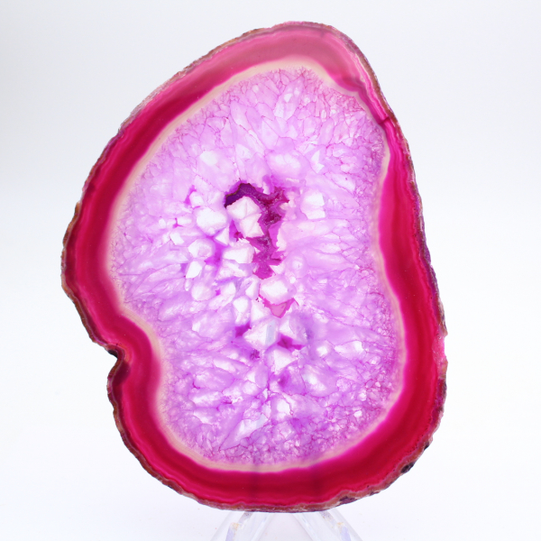 gepolijst agaatplakje, roze getint