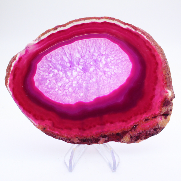 Decoratief schijfje roze geverfde agaat