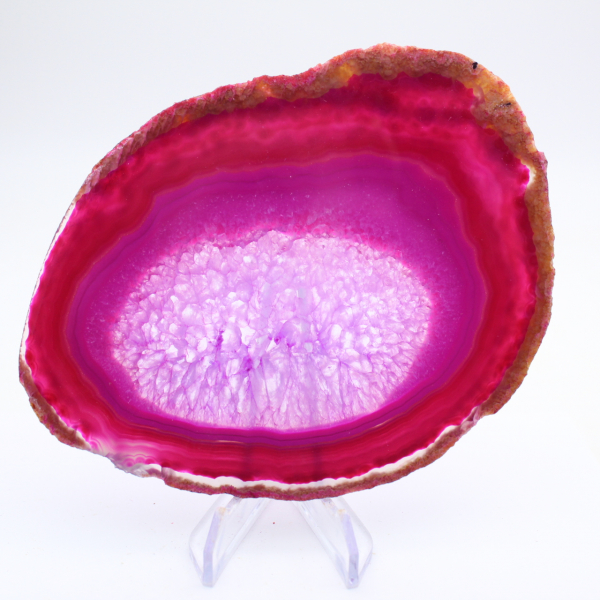 Decoratief schijfje roze geverfde agaat