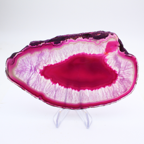 Dun plakje roze getinte agaat