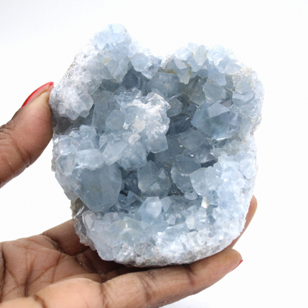 Cluster van celestienkristallen - Herkomst: Madagaskar