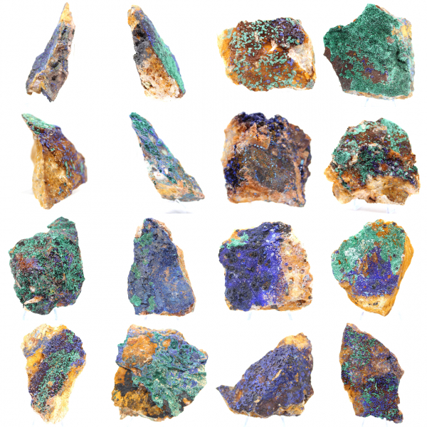 Ruwe mineralen: azuriet en malachiet