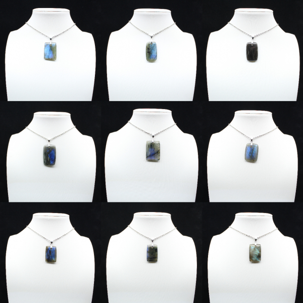 Labradoriet rechthoekige hanger