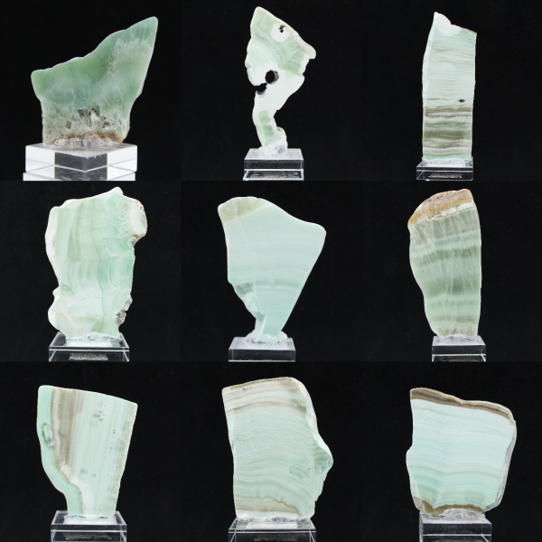 Natuurlijke groene aragoniet stenen plak