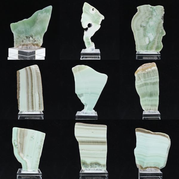 Natuurlijke groene aragoniet stenen plak