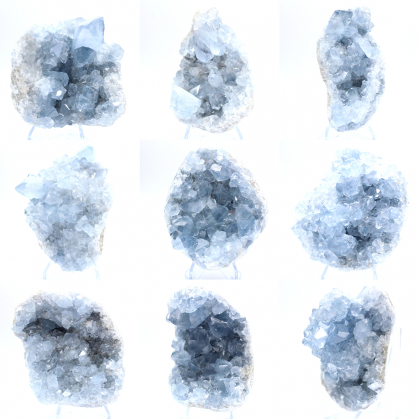 Blauwe celestietgeode, natuurlijke formatie in Madagaskar