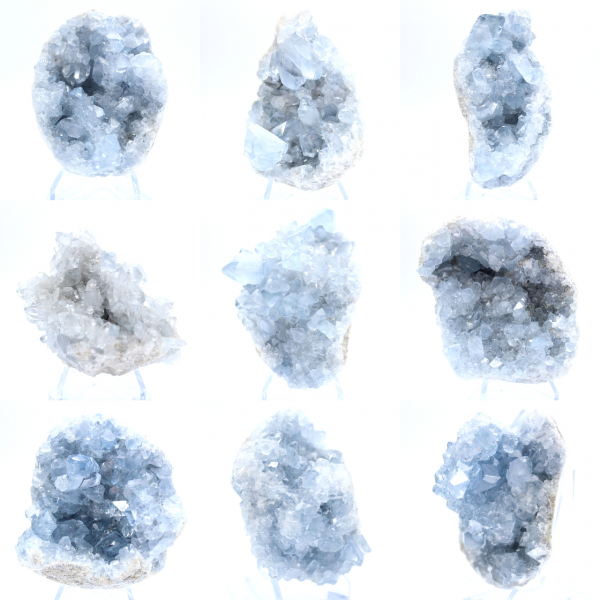 Blauwe celestietgeode, natuurlijke formatie in Madagaskar