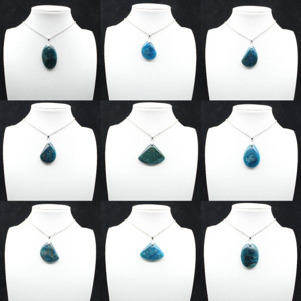 Hanger van blauwe apatiet uit Madagaskar - Natuursteen