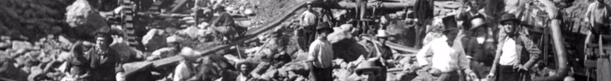 De geschiedenis van de goudkoorts in de Verenigde Staten Mining on the American River near Sacramento circa 1852