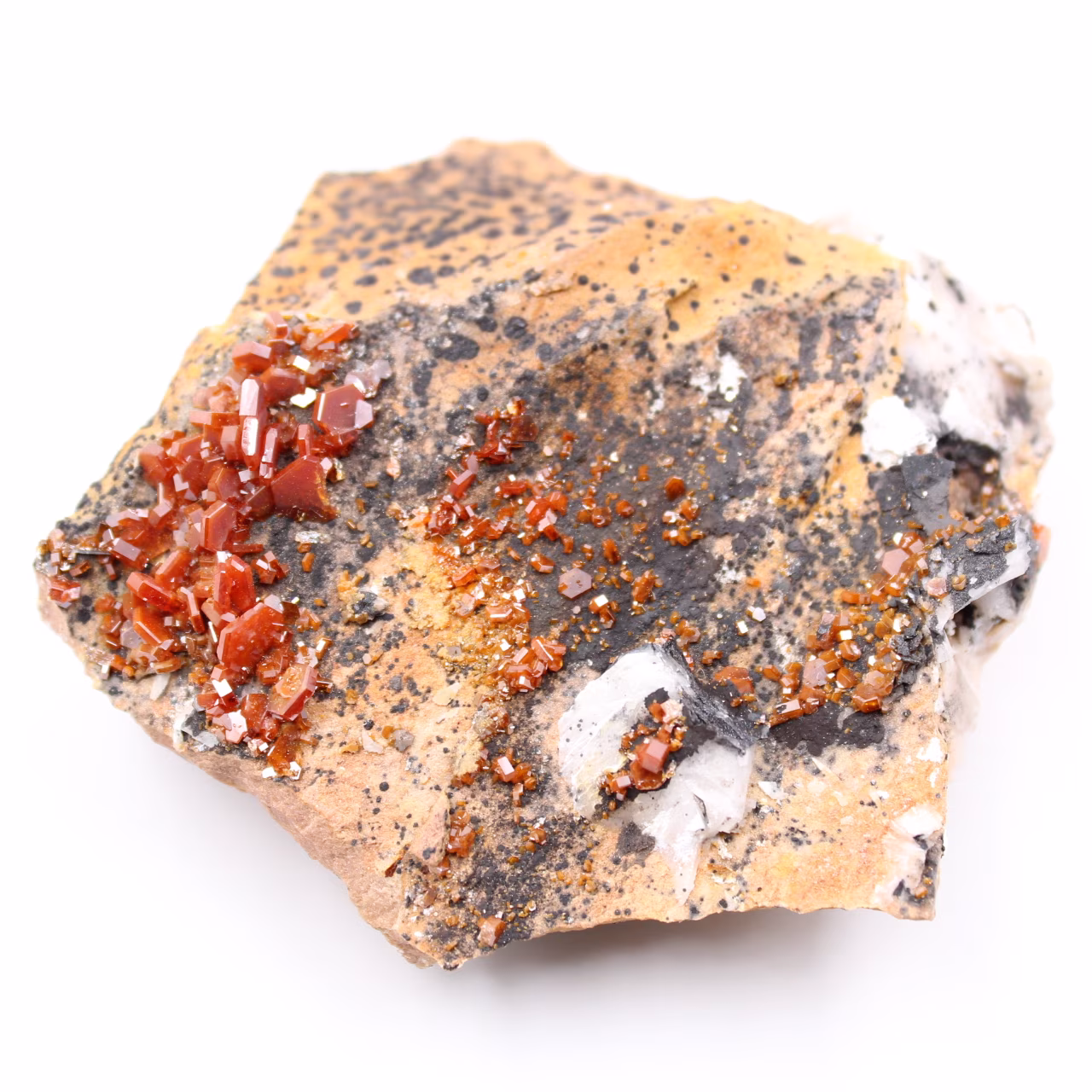 Vanadinite kristallen op gangue