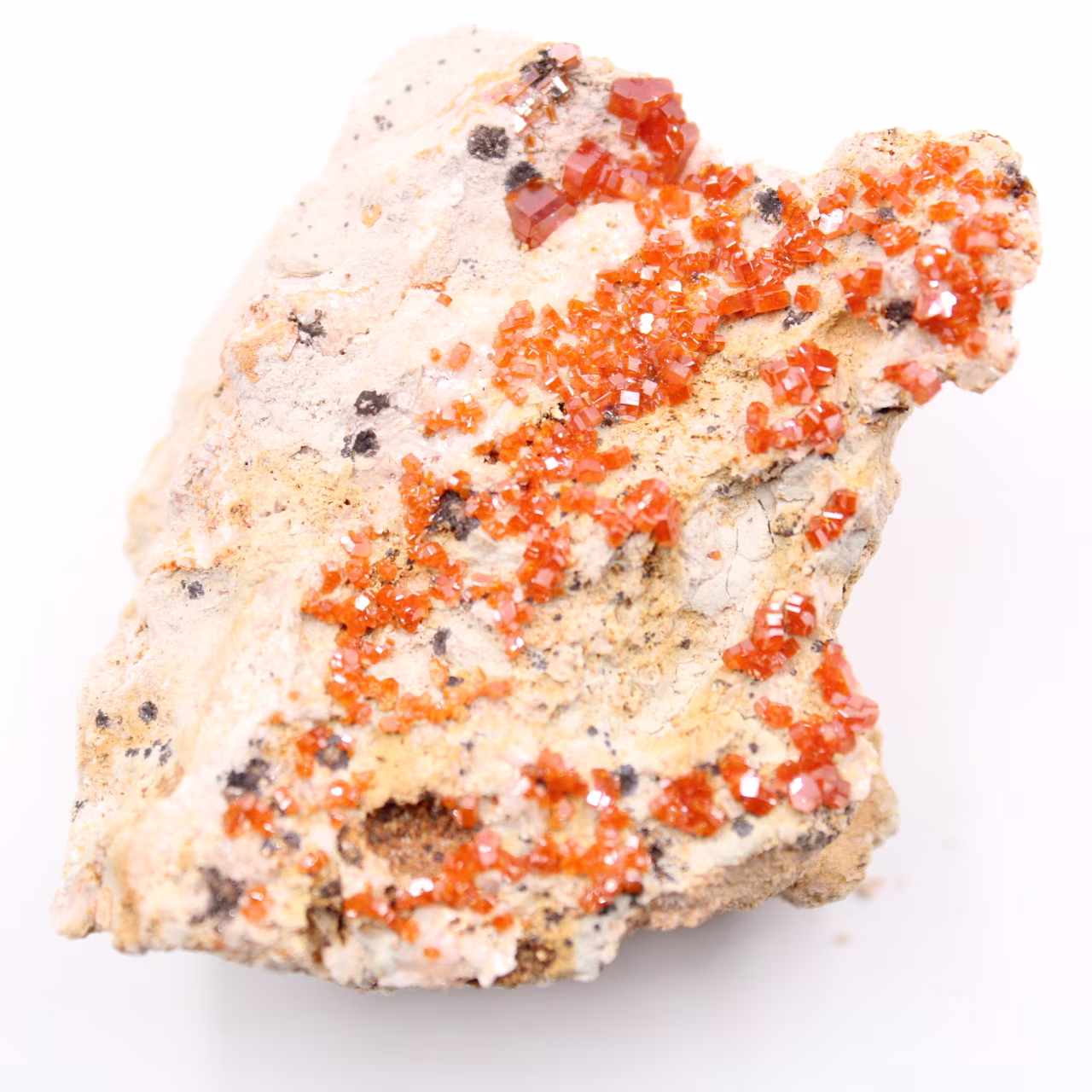 Vanadinite kristallen op gangue