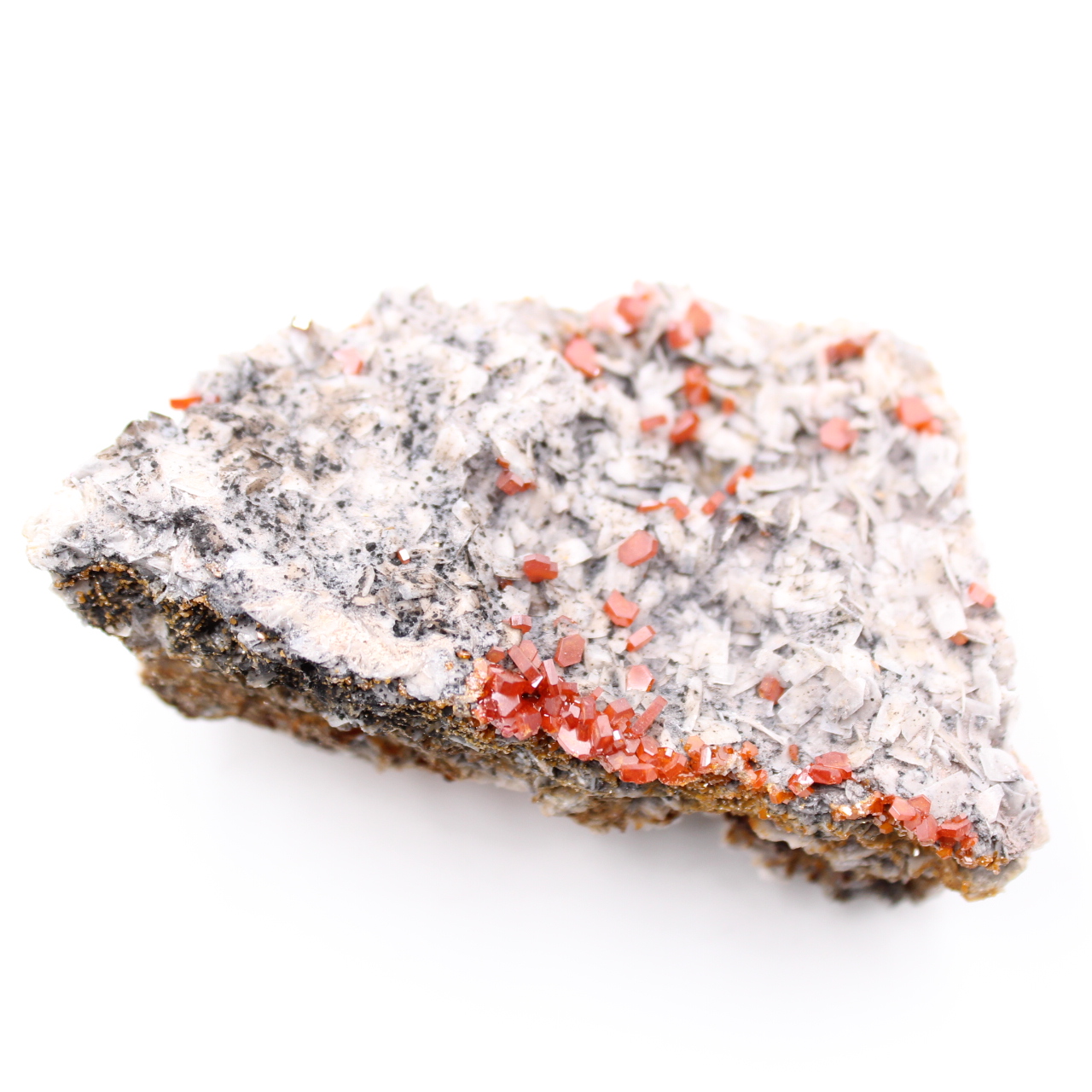 Vanadinite kristallen op gangue