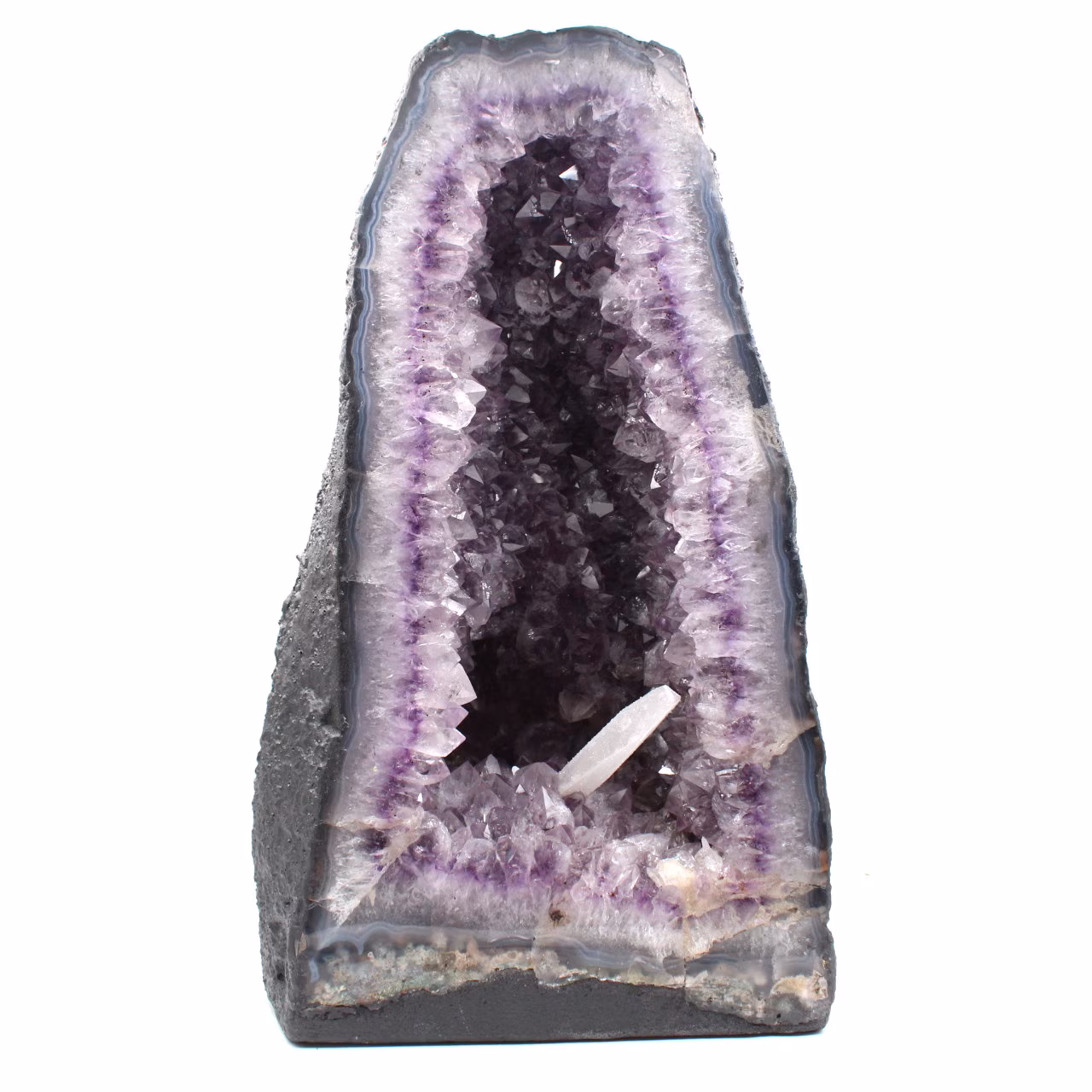 Amethist geode met calcietkristal