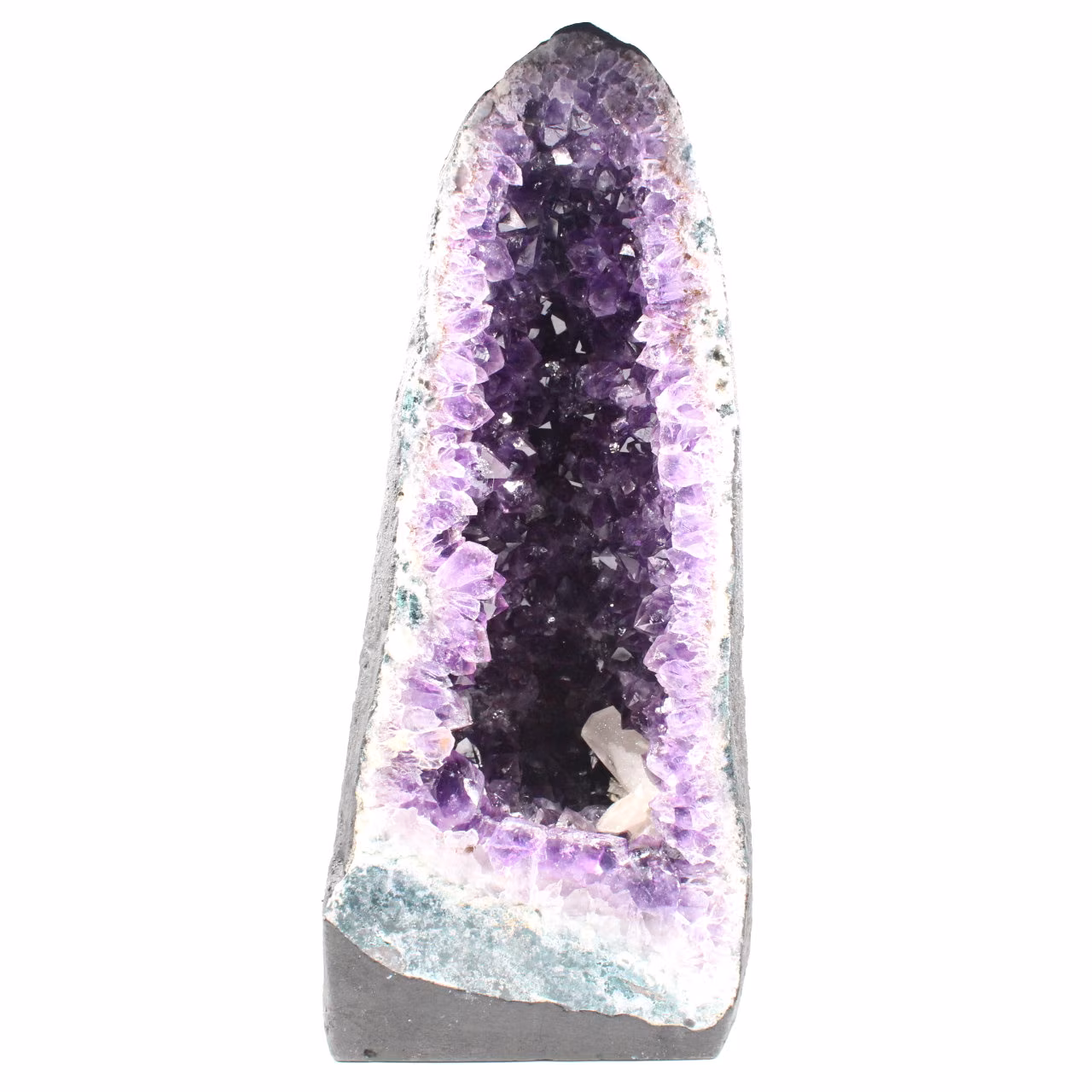 Amethist geode met calcietkristal