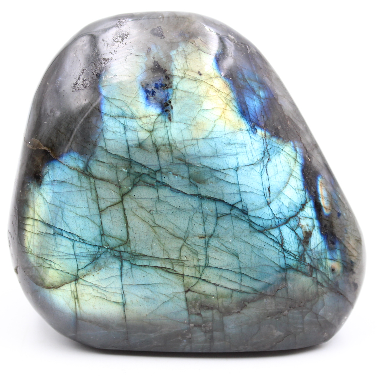 Labradoriet met blauwgroene reflecties, decoratieve steen