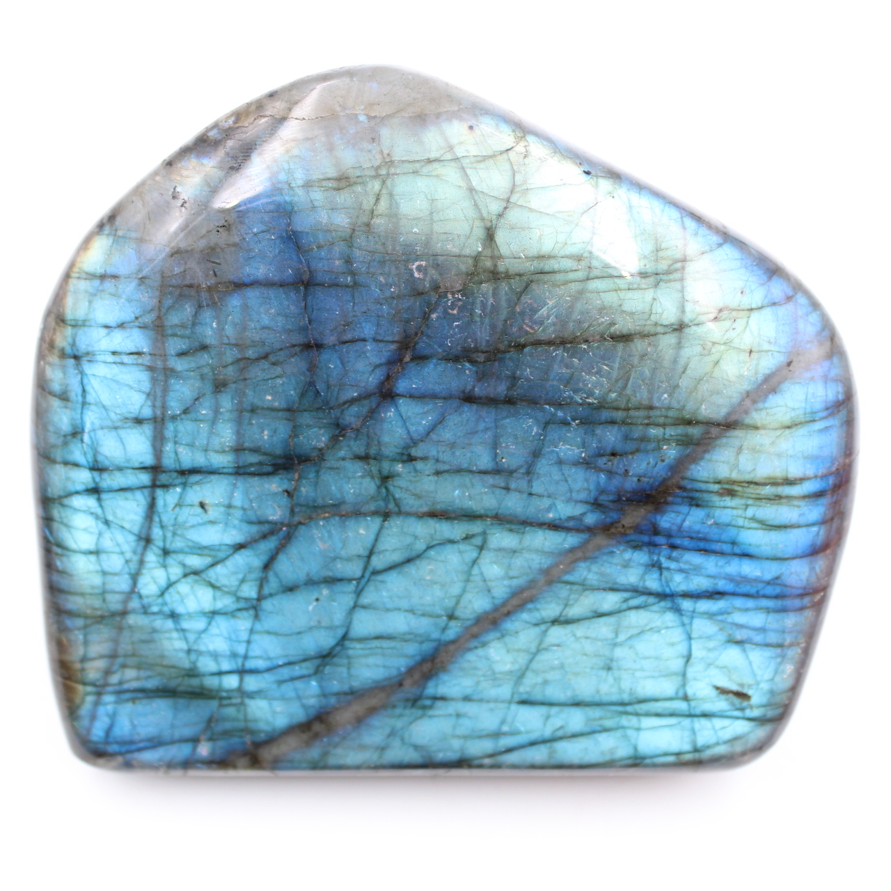 Freeform blauwe labradoriet steen
