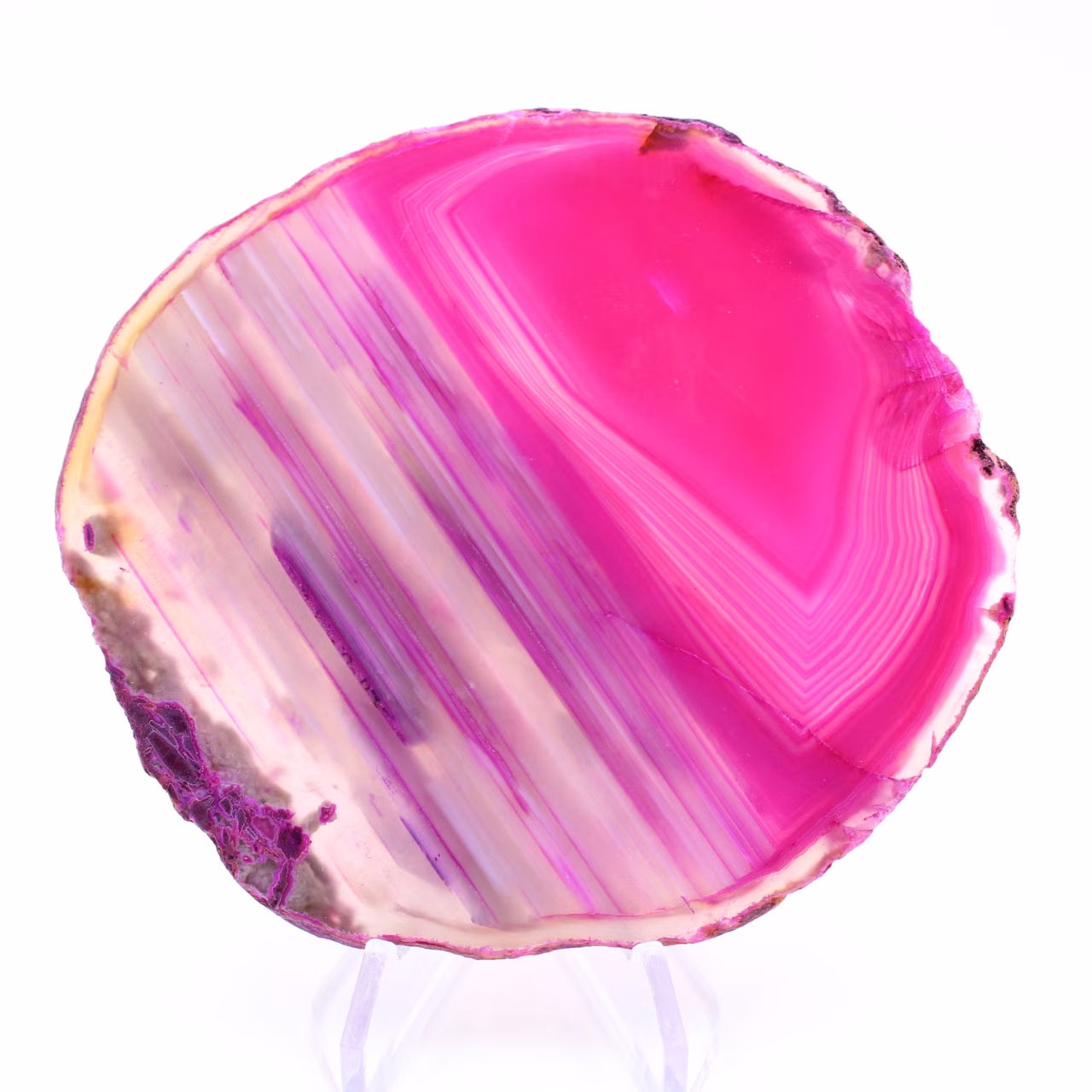 Plakje roze agaat