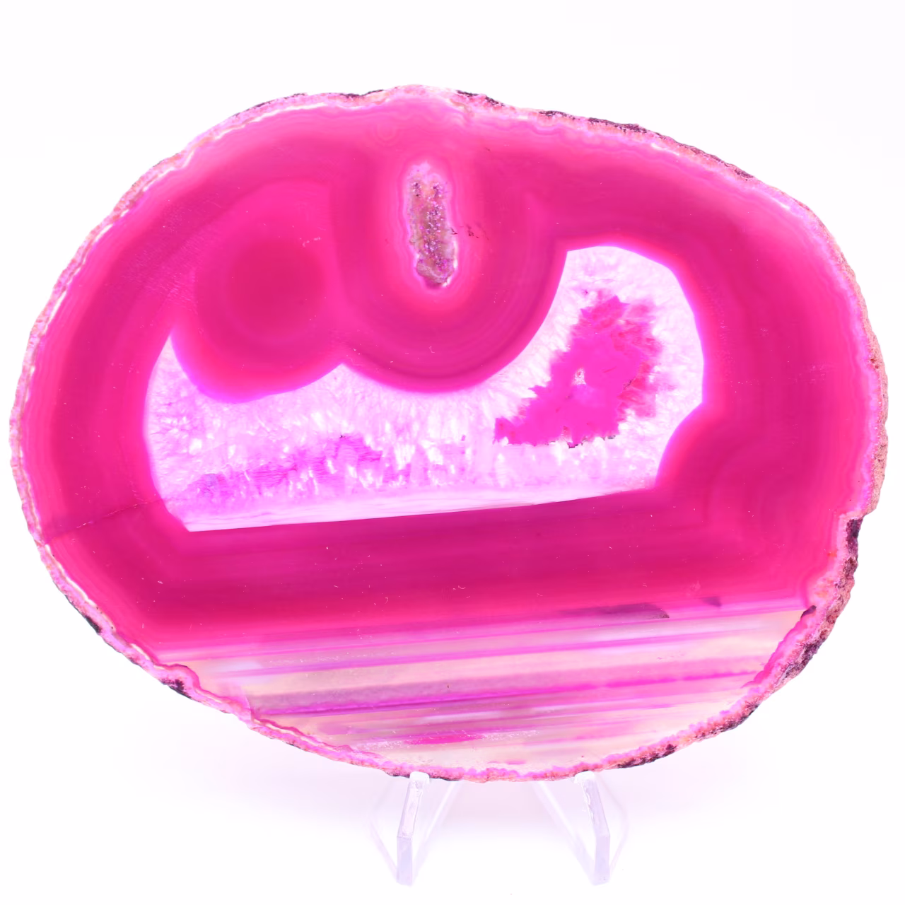 Plakje roze agaat