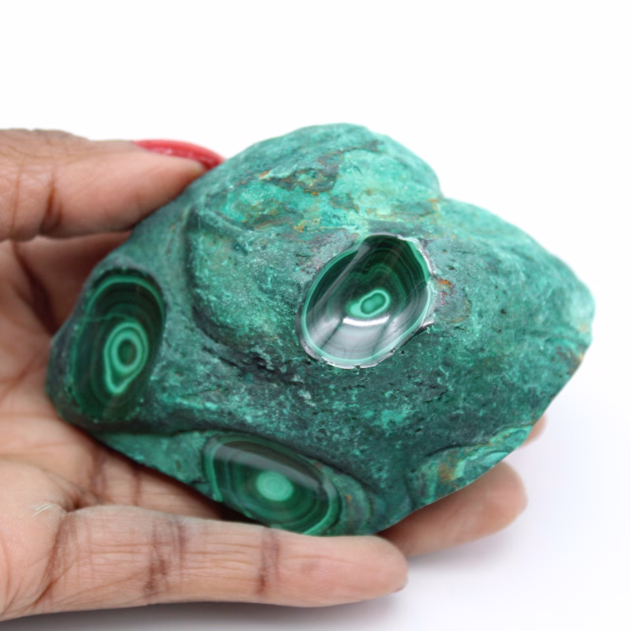 Malachiet semi-gepolijste steen