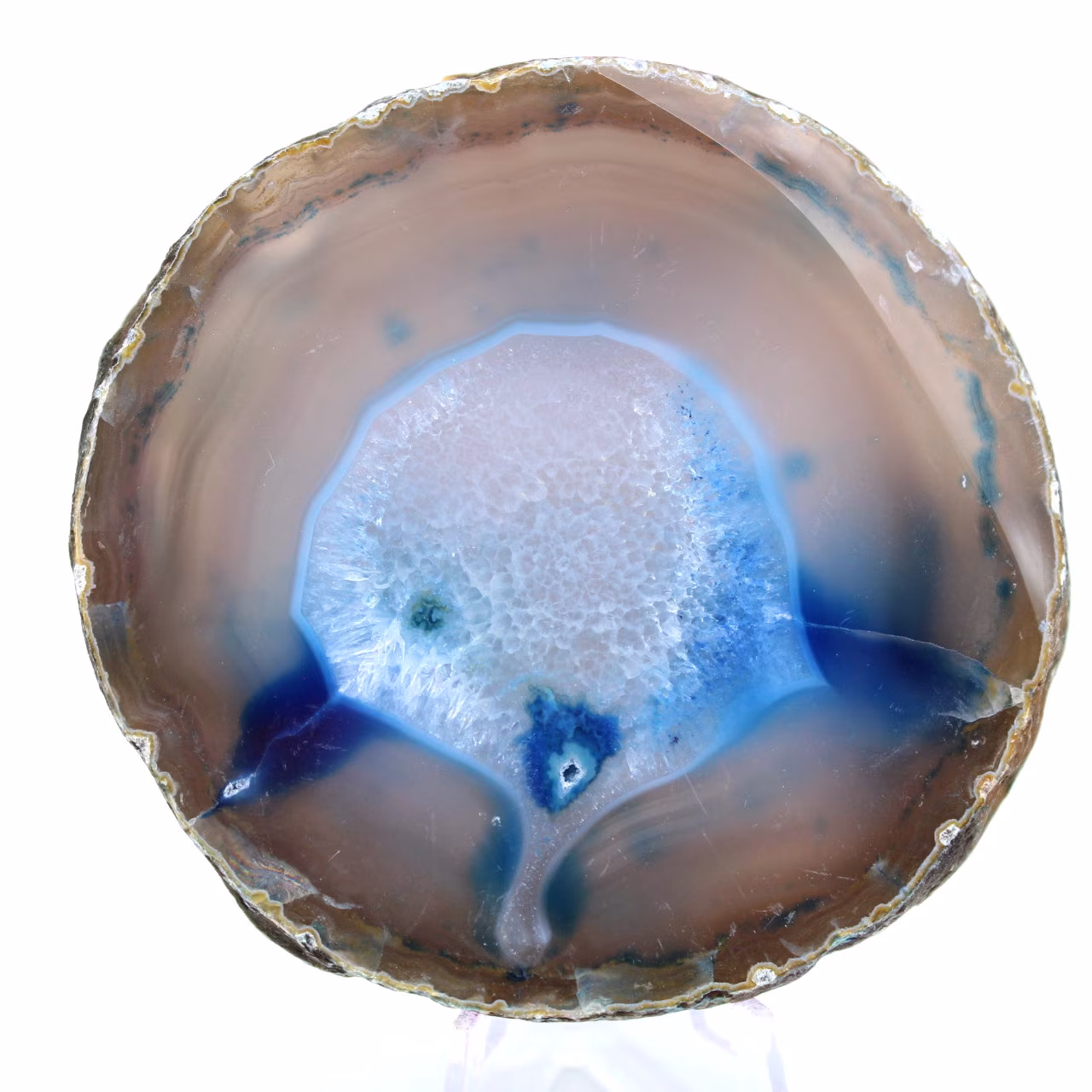 Decoratieve blauwe agaatschijf