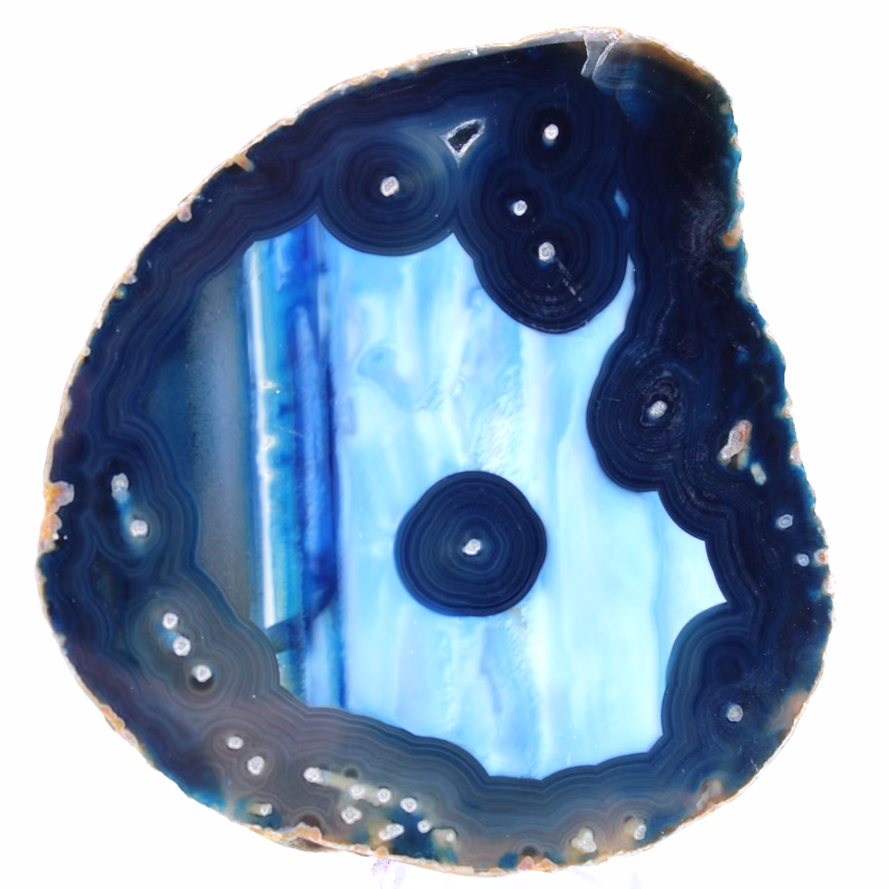 Schijfje blauwe agaat