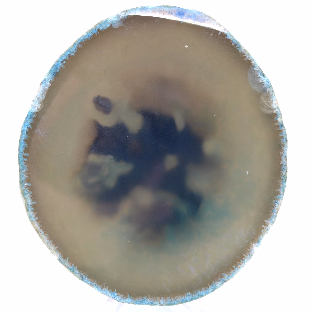 Schijfje blauwe agaat