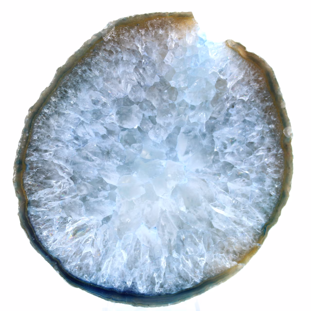 Plakje sierblauwe agaat
