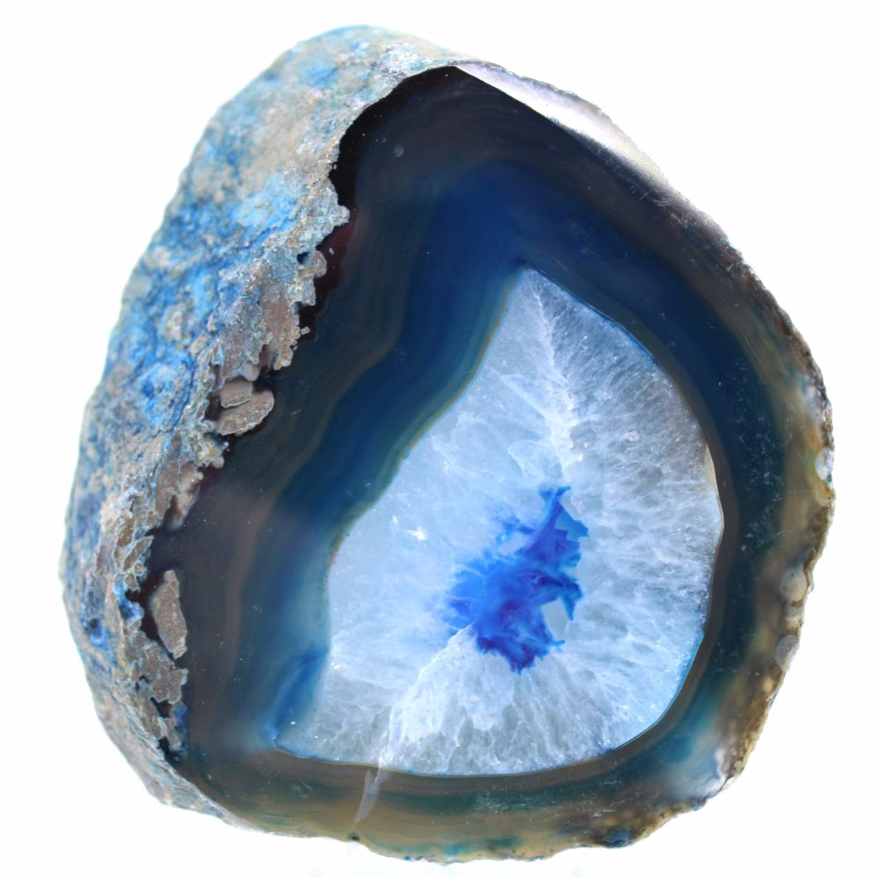Decoratieve steen van blauwe agaat