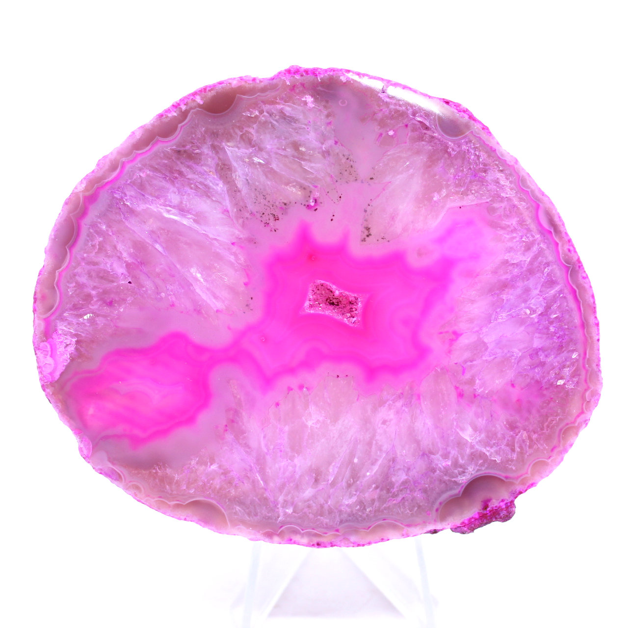 Schijfje roze agaat uit Brazilië