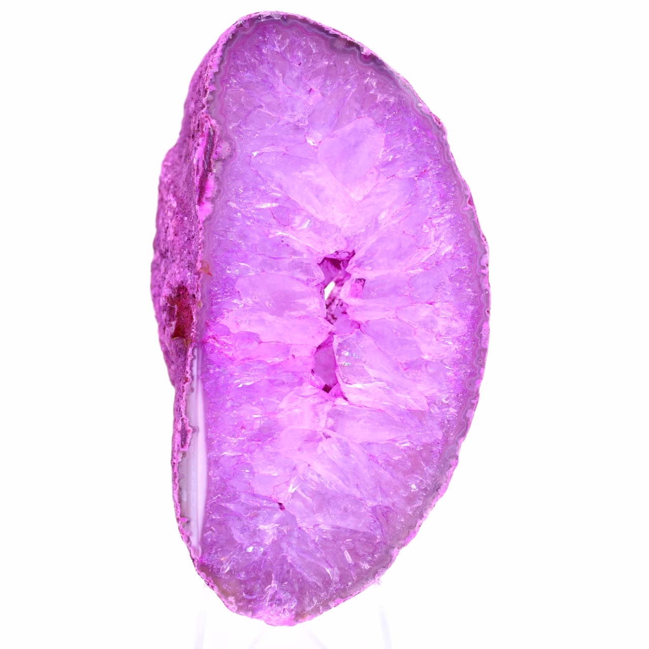 Schijfje roze agaat uit Brazilië