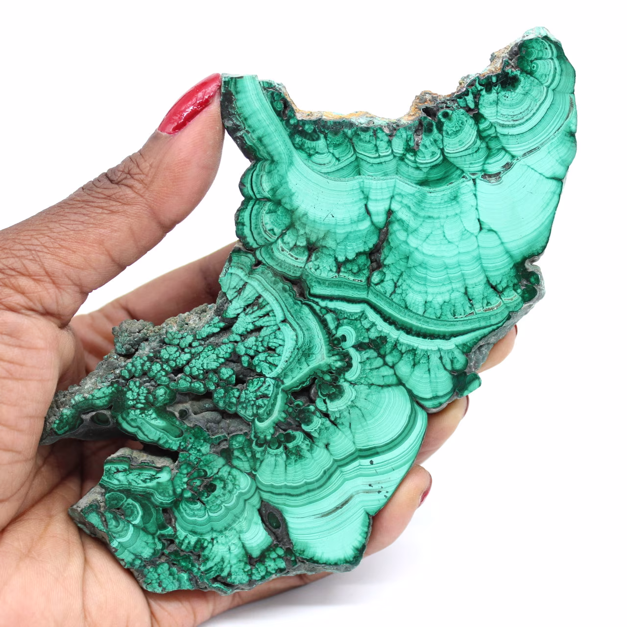 Plaque en pierre de malachite