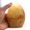 Pierre de quartz jaune polie