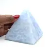 Blauwe calciet piramide - 0