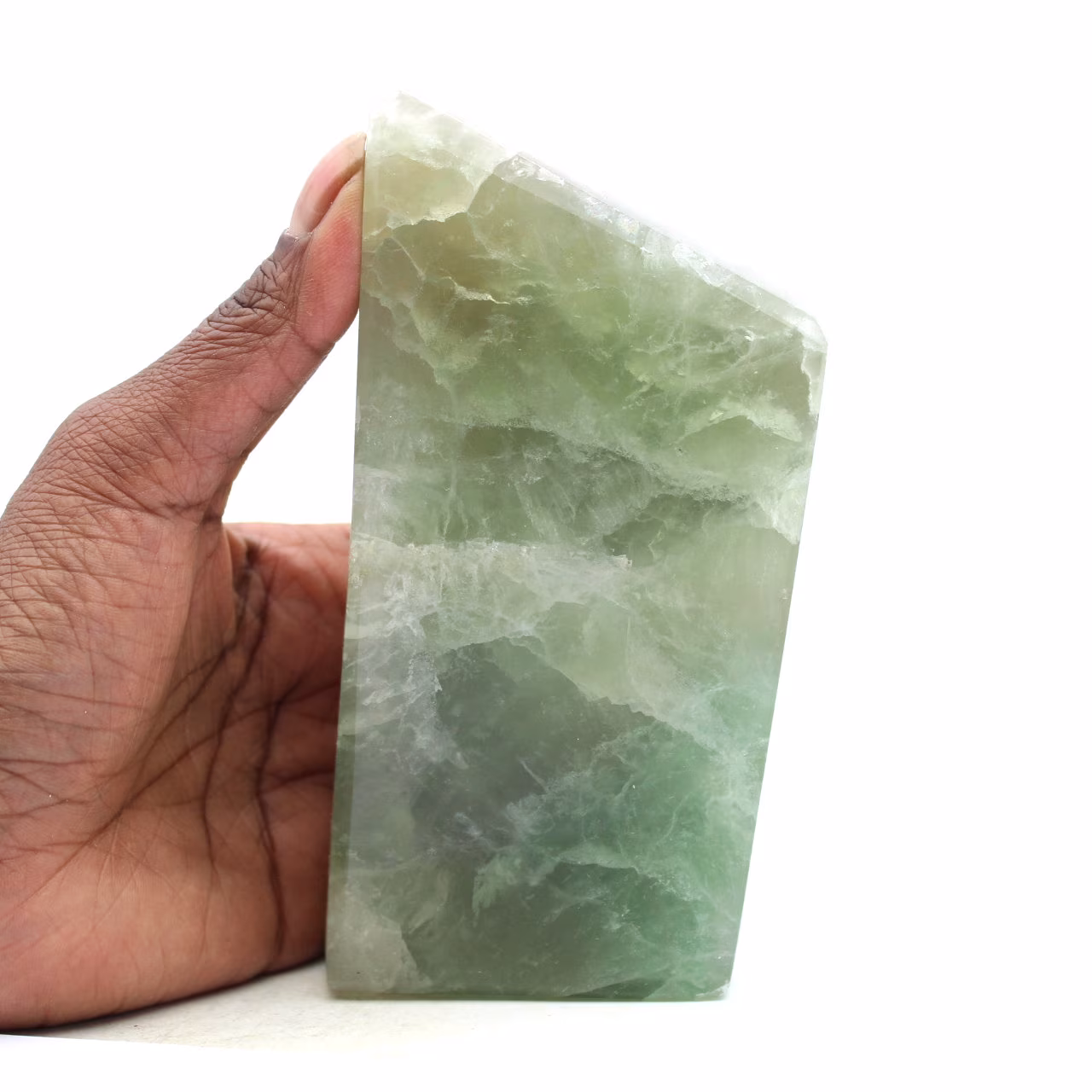 Groene fluoriet blok heptaëder