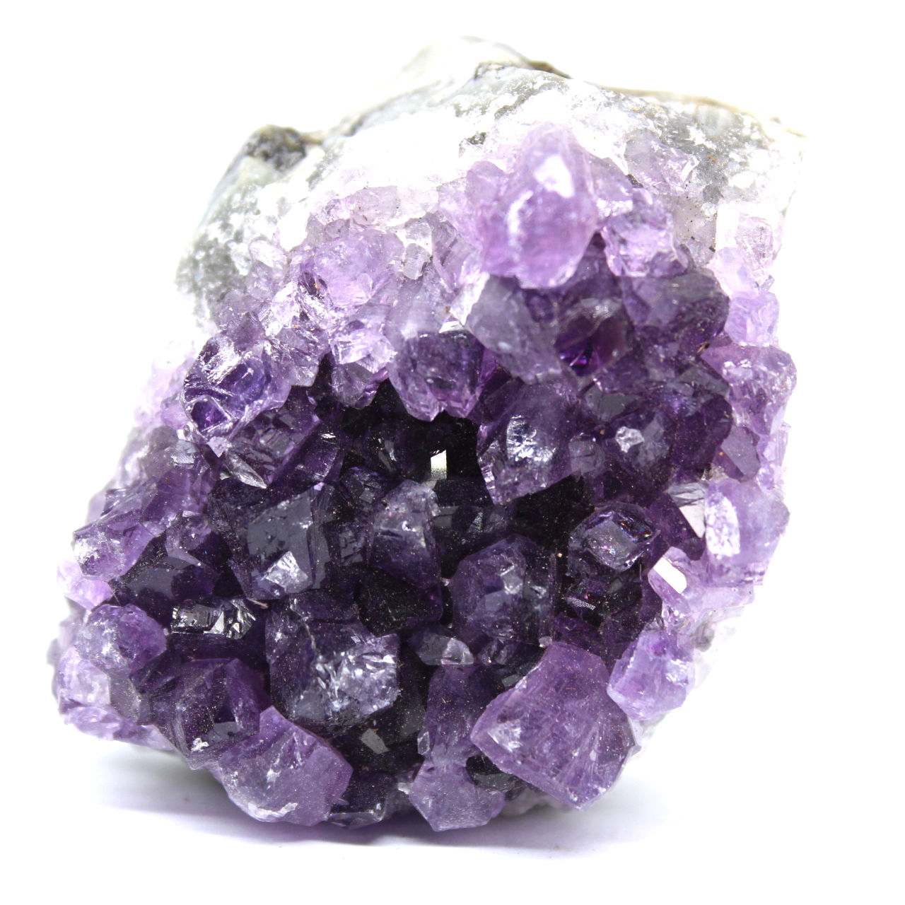 Amethist met calcietkristal